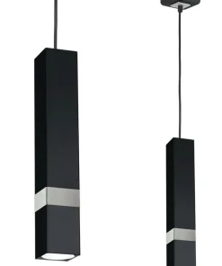 Outlet Sklep Kaja Lampa wisząca punktowa, czarno-srebrna MLP6287 z serii VIDAR | Kaja Oświetlenie