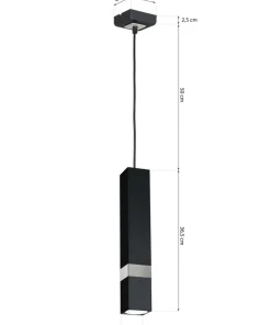Outlet Sklep Kaja Lampa wisząca punktowa, czarno-srebrna MLP6287 z serii VIDAR | Kaja Oświetlenie