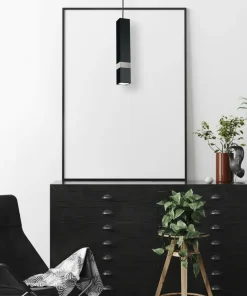 Outlet Sklep Kaja Lampa wisząca punktowa, czarno-srebrna MLP6287 z serii VIDAR | Kaja Oświetlenie