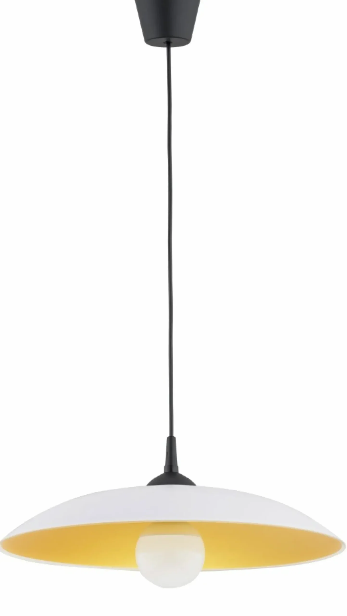 Clearance Sklep Kaja Lampa wisząca retro z biało-żółtym kloszem AL 61191 BETULA | Kaja