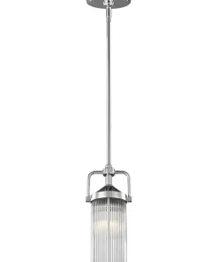 Shop Sklep Kaja Lampa wisząca, ryflowany klosz FE-PAULSON-MP z serii PAULSON chrom