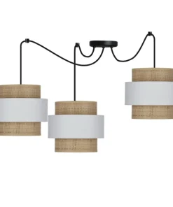 Online Sklep Kaja Lampa wisząca, trzy abażury w stylu boho 33-18229 z serii RATTAN