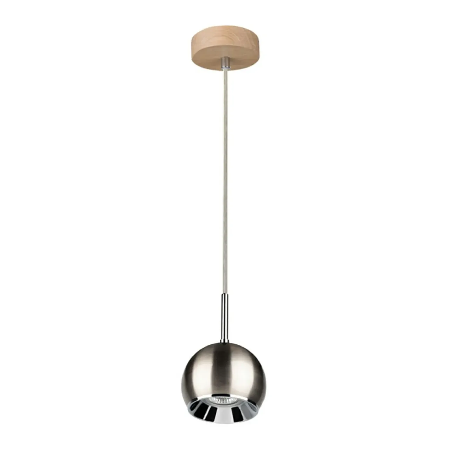Store Sklep Kaja Lampa wisząca w formie srebrny kuli GU10 5141174 BALL WOOD | Kaja