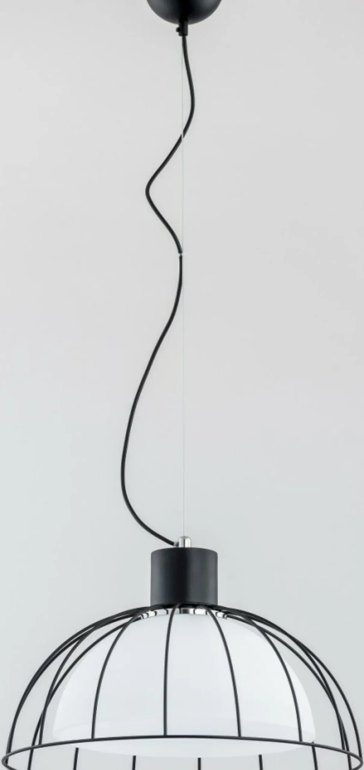 Flash Sale Sklep Kaja Lampa wisząca w kolorze czarnym, mleczny klosz AL 60466 | Kaja