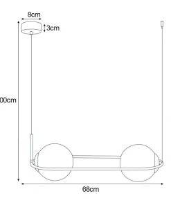 Sale Sklep Kaja Lampa wisząca w kolorze czarno-białym, nad stół K-5102 z serii PARVA