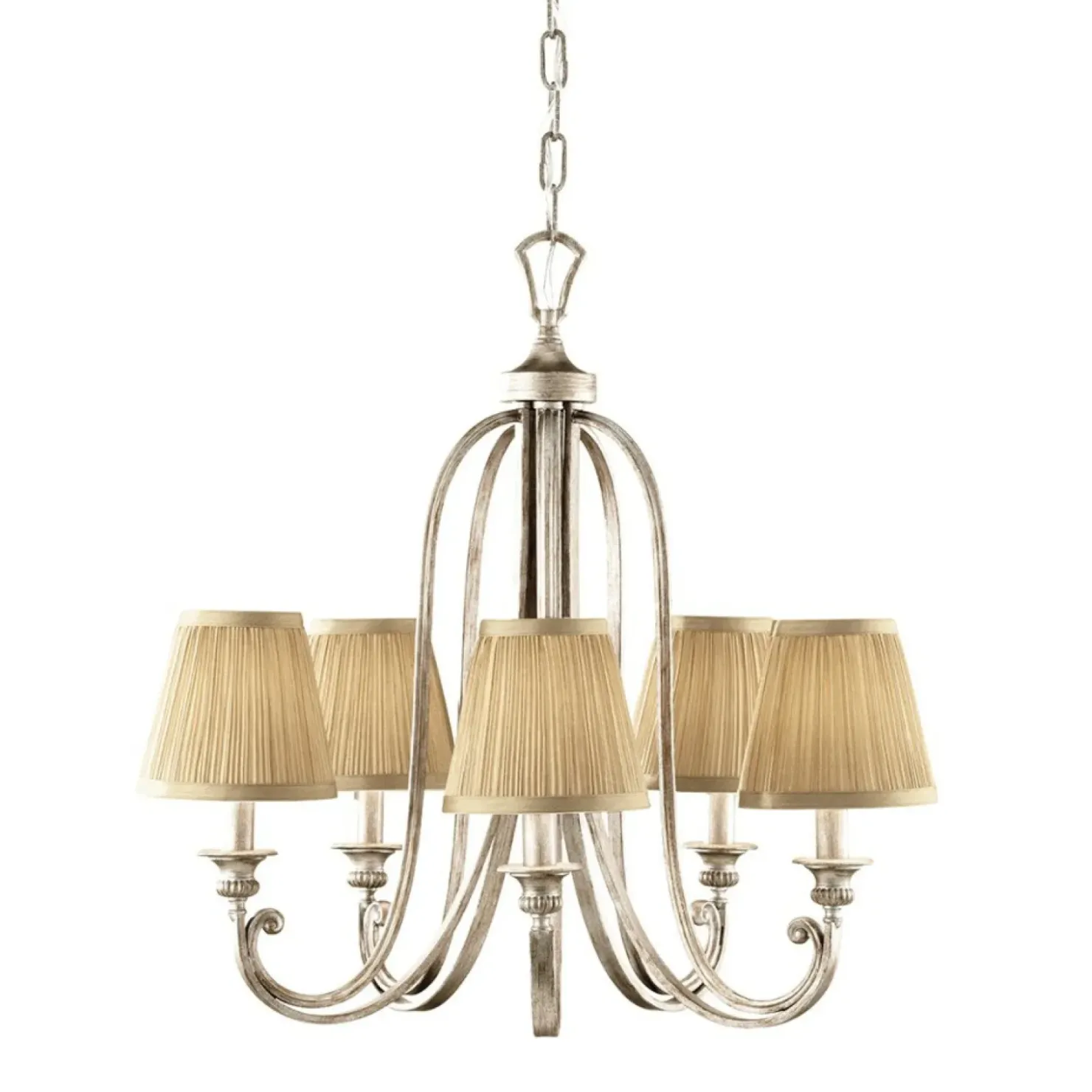 Lampa wisząca w kolorze piaskowo-srebrnym FE-ABBEY5 z serii ABBEY*Sklep Kaja Cheap