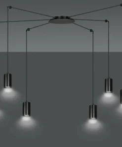 Sale Sklep Kaja Lampa wisząca w kształcie pająka na gwinty GU10 524/6 | Kaja czarny