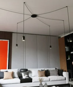 Sale Sklep Kaja Lampa wisząca w kształcie pająka na gwinty GU10 524/6 | Kaja czarny