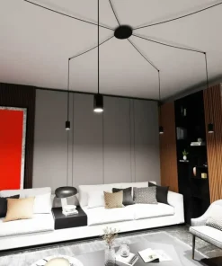 Sale Sklep Kaja Lampa wisząca w kształcie pająka na gwinty GU10 524/6 | Kaja czarny