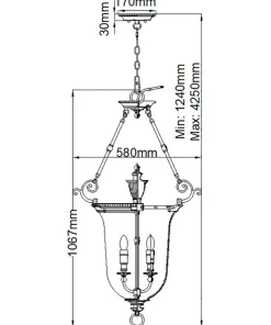 Lampa wisząca w pałacowym stylu HK-CAMBRIDGE-P-L z serii CAMBRIDGE*Sklep Kaja New