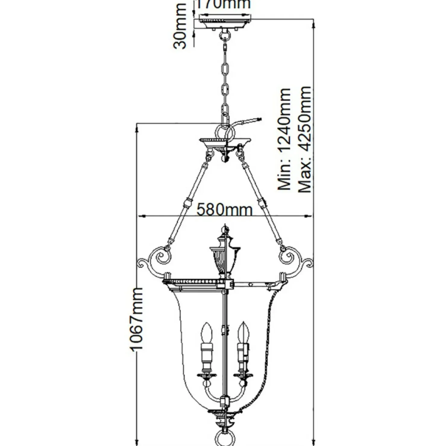 Lampa wisząca w pałacowym stylu HK-CAMBRIDGE-P-L z serii CAMBRIDGE*Sklep Kaja New