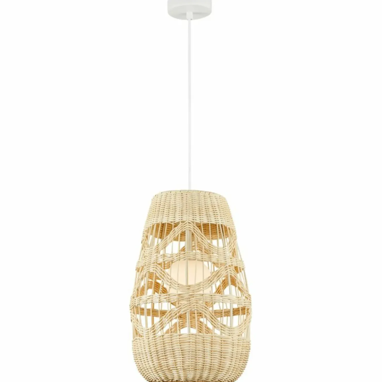 Outlet Sklep Kaja Lampa wisząca w stylu boho, pleciony abażur ML0352 ARONA | Kaja