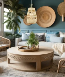 Outlet Sklep Kaja Lampa wisząca w stylu boho, pleciony abażur ML0352 ARONA | Kaja