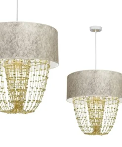 Lampa wisząca w stylu glamour, biało-złota MLP6447 z serii ALMERIA | Kaja Oświet*Sklep Kaja New