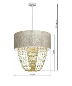 Lampa wisząca w stylu glamour, biało-złota MLP6447 z serii ALMERIA | Kaja Oświet*Sklep Kaja New
