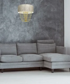 Lampa wisząca w stylu glamour, biało-złota MLP6447 z serii ALMERIA | Kaja Oświet*Sklep Kaja New