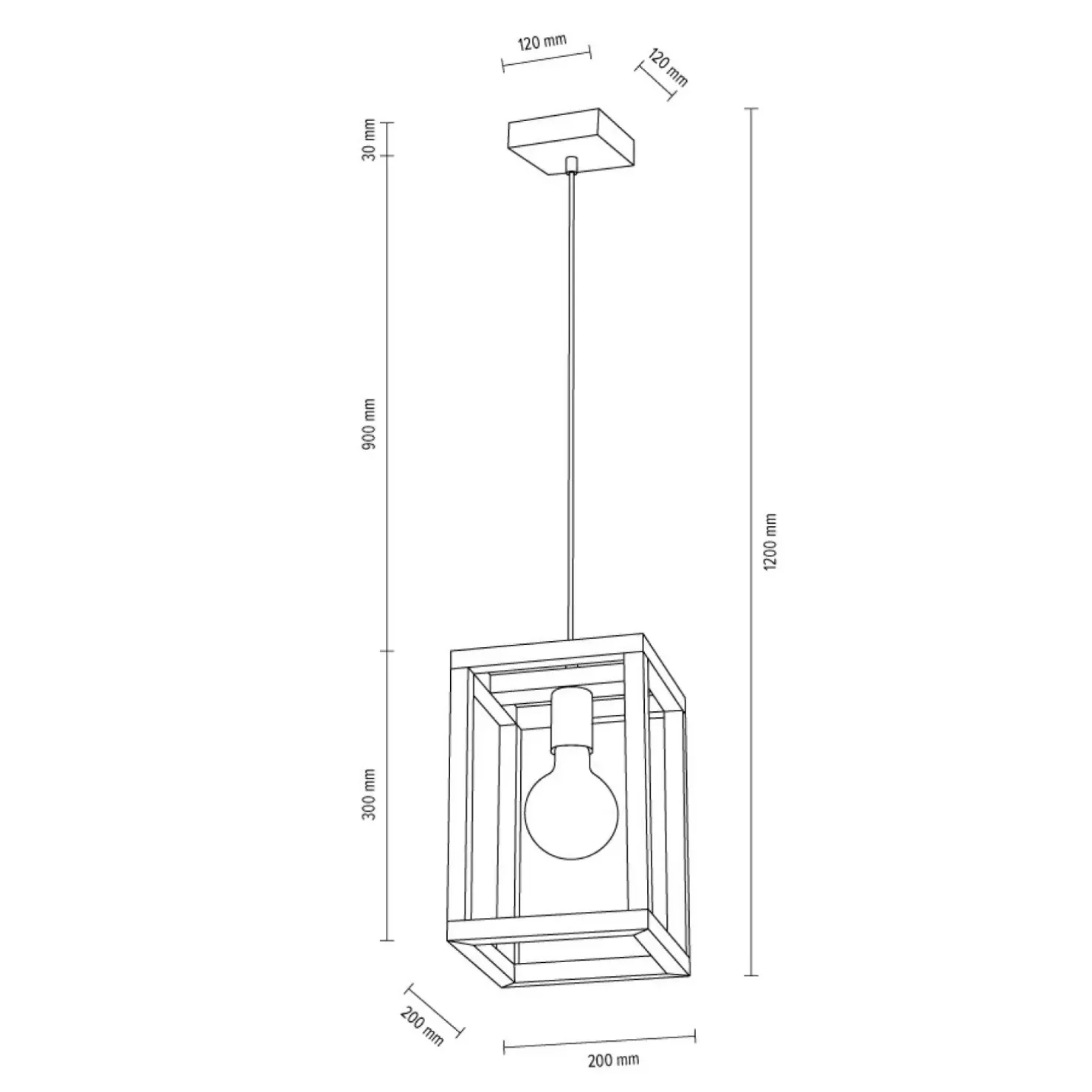 Store Sklep Kaja Lampa wisząca w stylu rustykalnym bez klosza 61540174 KAGO | Kaja