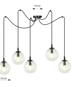 Sale Sklep Kaja Lampa wisząca z 5 kloszami dająca dużo światła 936/5 | Kaja