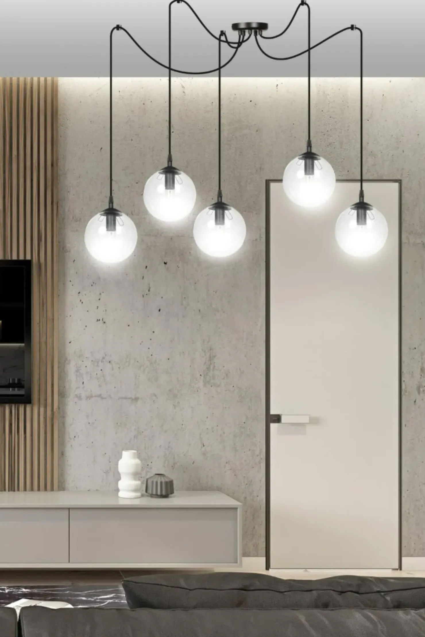 Sale Sklep Kaja Lampa wisząca z 5 kloszami dająca dużo światła 936/5 | Kaja