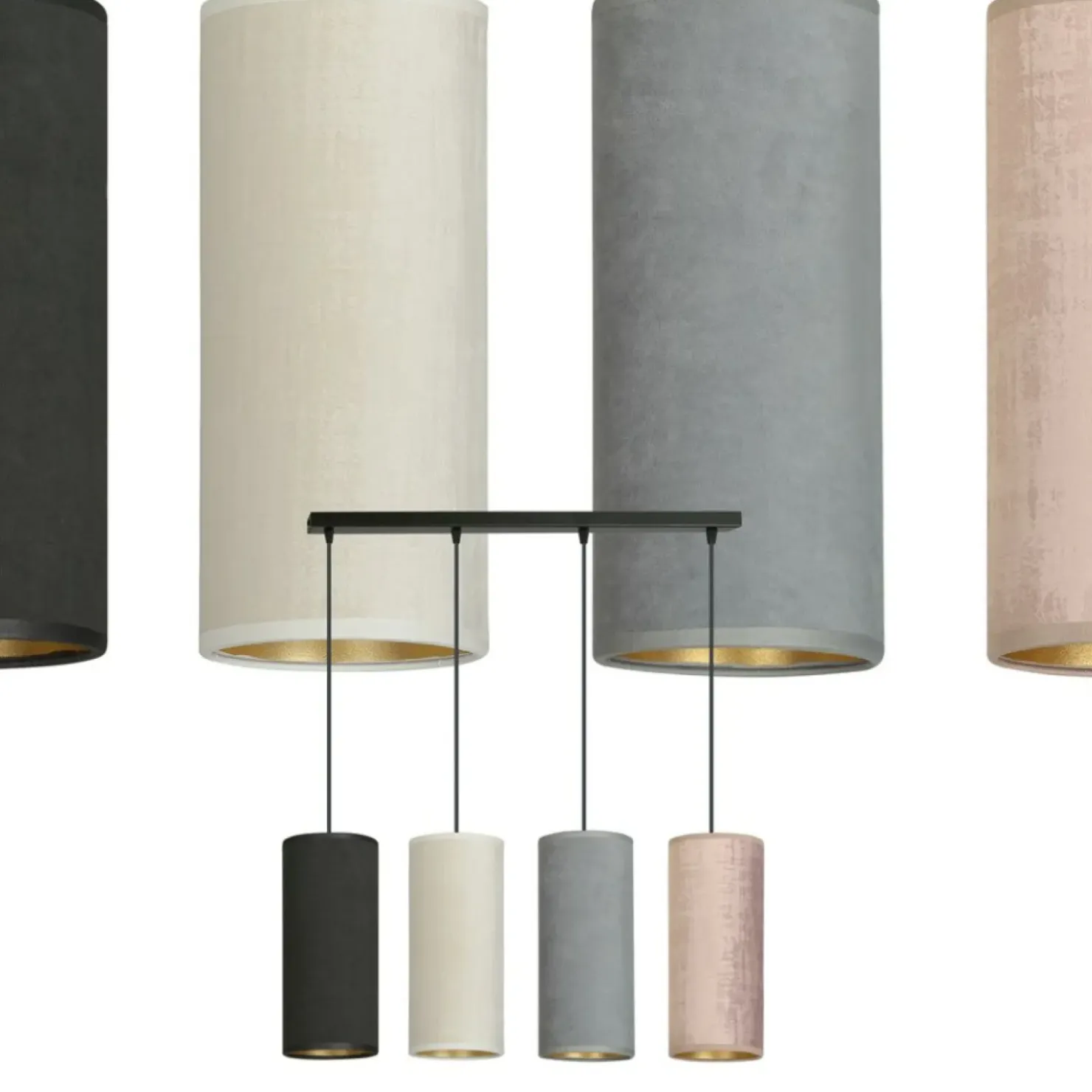 Lampa wisząca z abażurami w różnych kolorach 1068/4 BENTE | Kaja*Sklep Kaja Hot