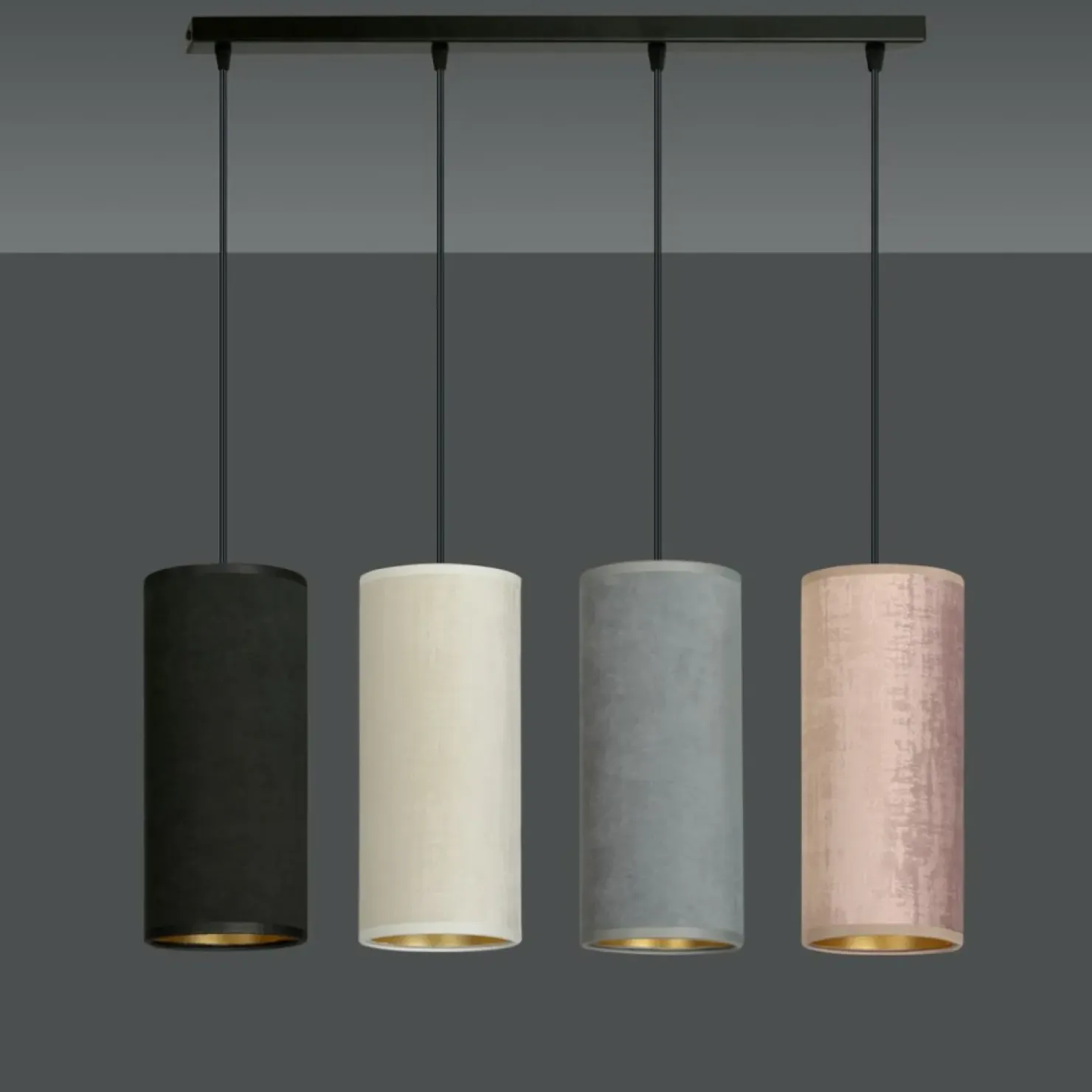 Lampa wisząca z abażurami w różnych kolorach 1068/4 BENTE | Kaja*Sklep Kaja Hot