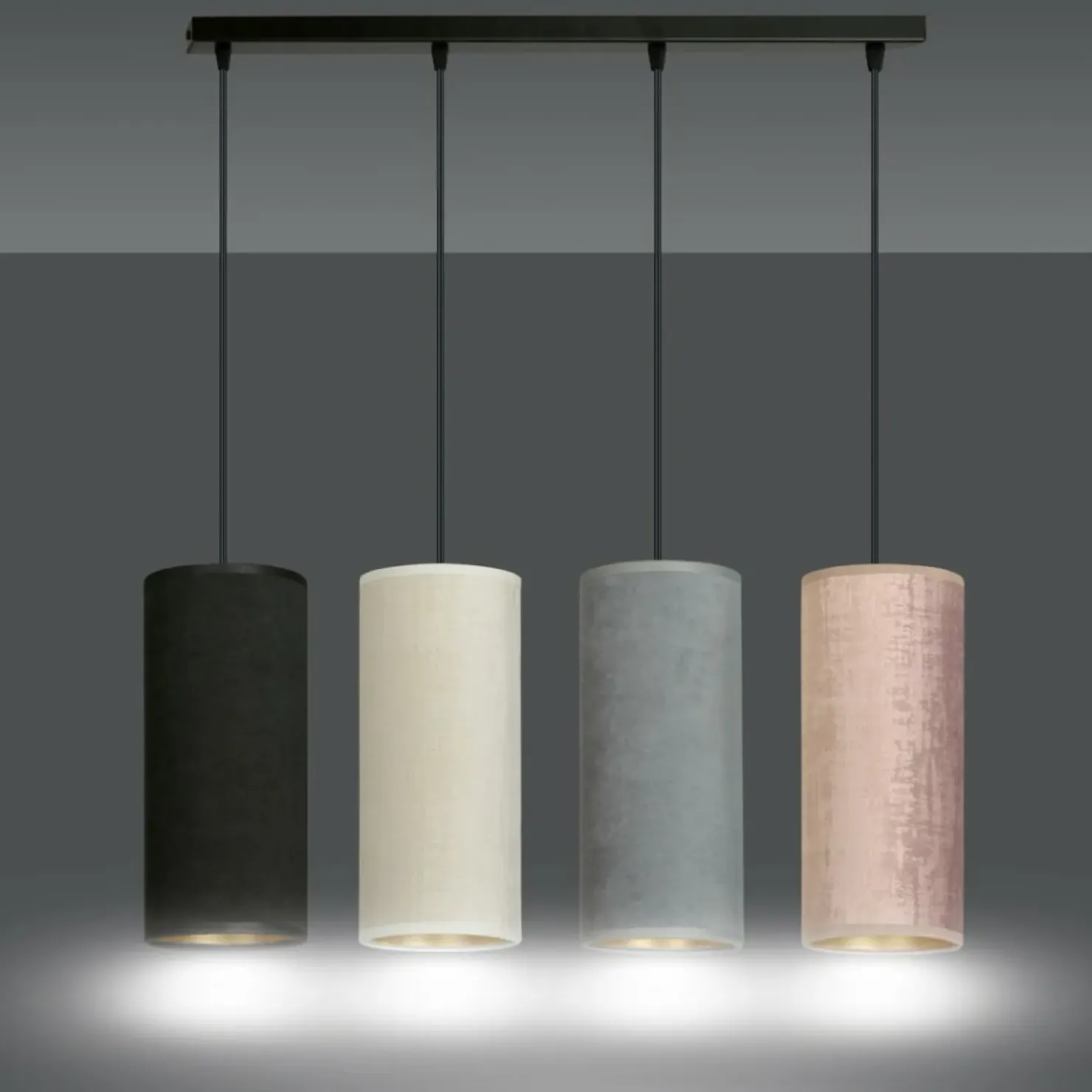 Lampa wisząca z abażurami w różnych kolorach 1068/4 BENTE | Kaja*Sklep Kaja Hot