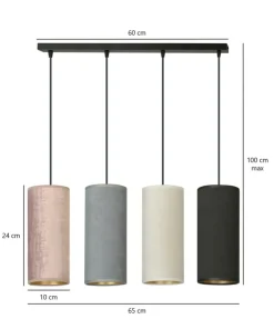 Lampa wisząca z abażurami w różnych kolorach 1068/4 BENTE | Kaja*Sklep Kaja Hot