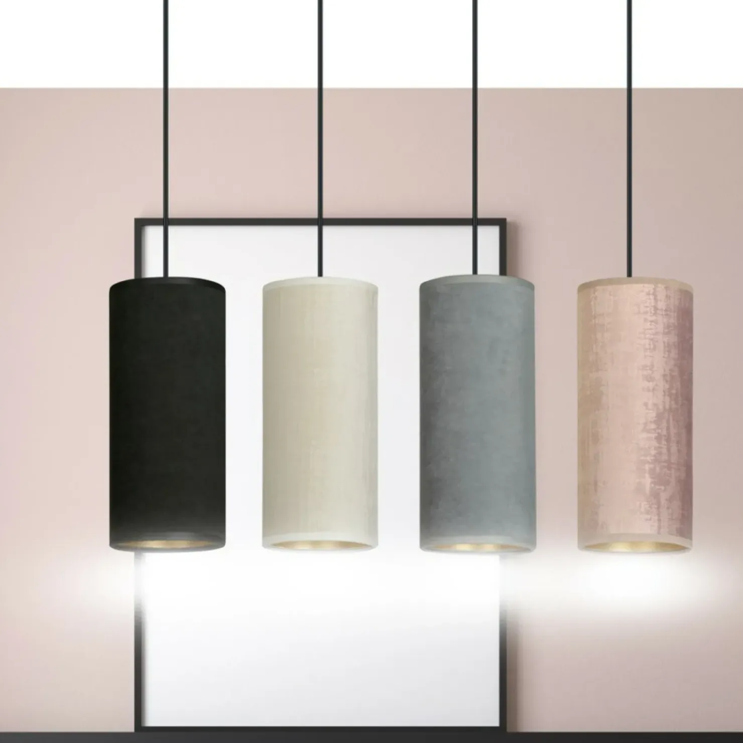 Lampa wisząca z abażurami w różnych kolorach 1068/4 BENTE | Kaja*Sklep Kaja Hot