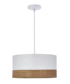 Sale Sklep Kaja Lampa wisząca z abażurem, biały i orzech 31-17536 z serii BIANCO