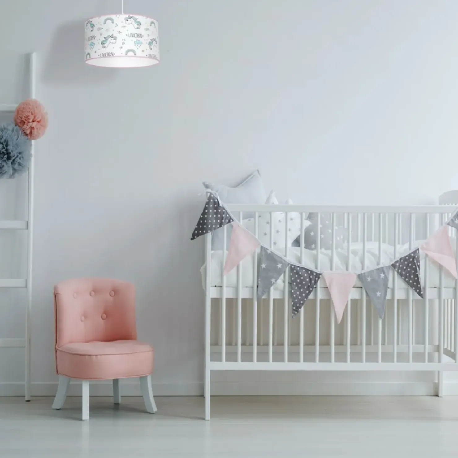Discount Sklep Kaja Lampa wisząca z abażurem, do pokoju dziecka MLP4941 z serii UNICORN | Kaja Oświe