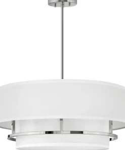 New Sklep Kaja Lampa wisząca z abażurem, srebrna HK-GRAHAM-L-PN z serii GRAHAM polerowanynikiel