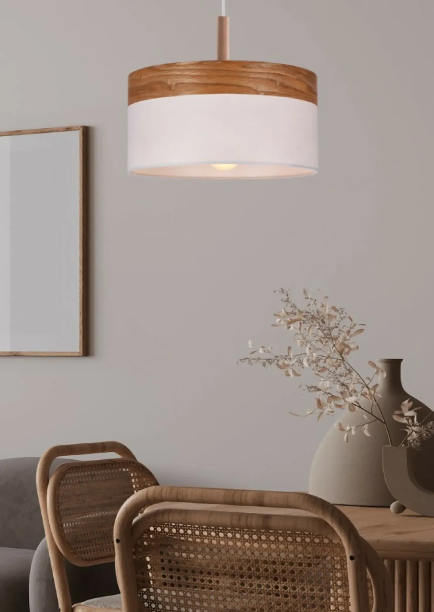 New Sklep Kaja Lampa wisząca z abażurem, w stylu rustykalnym 31-27795 z serii ORTO | Kaja Oświe