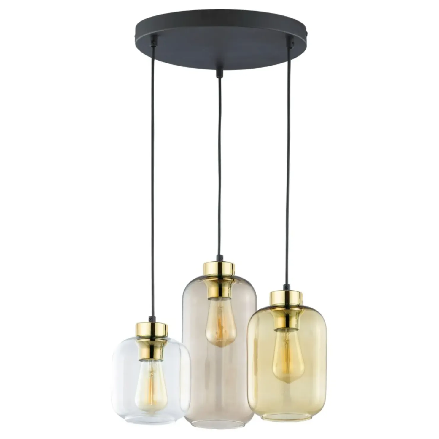 Clearance Sklep Kaja Lampa wisząca z beżowymi kloszami TK 3175 MARCO BROWN | Kaja