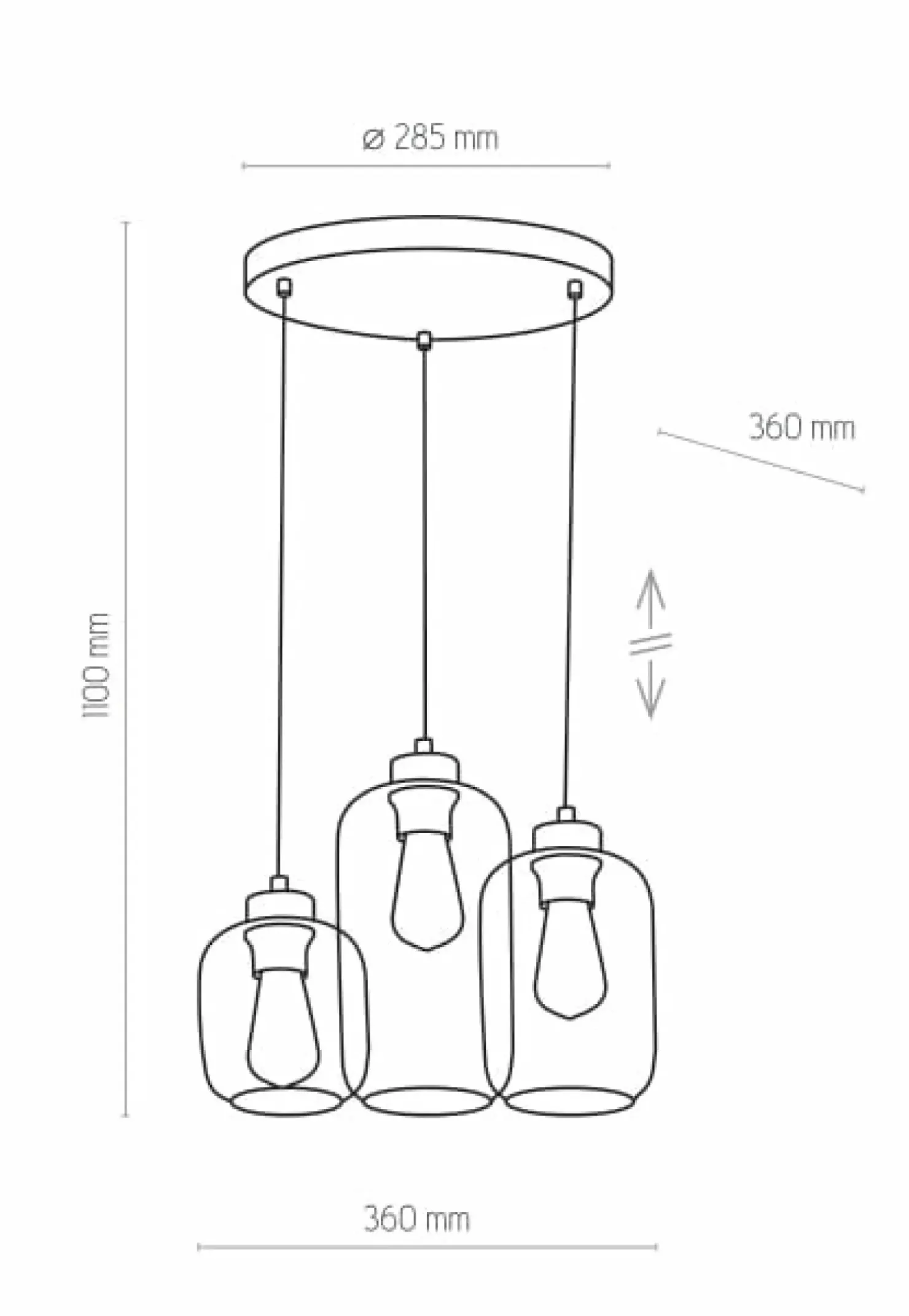 Clearance Sklep Kaja Lampa wisząca z beżowymi kloszami TK 3175 MARCO BROWN | Kaja