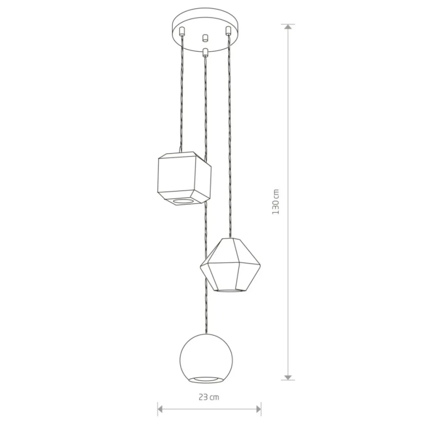 Store Sklep Kaja Lampa wisząca z betonowymi, ozdobnymi kloszami 9695 | Kaja Oświetlenie szary