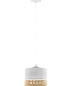 Flash Sale Sklep Kaja Lampa wisząca z biało-ratanowym abażurem TK 6534 PAGLIA | Kaja