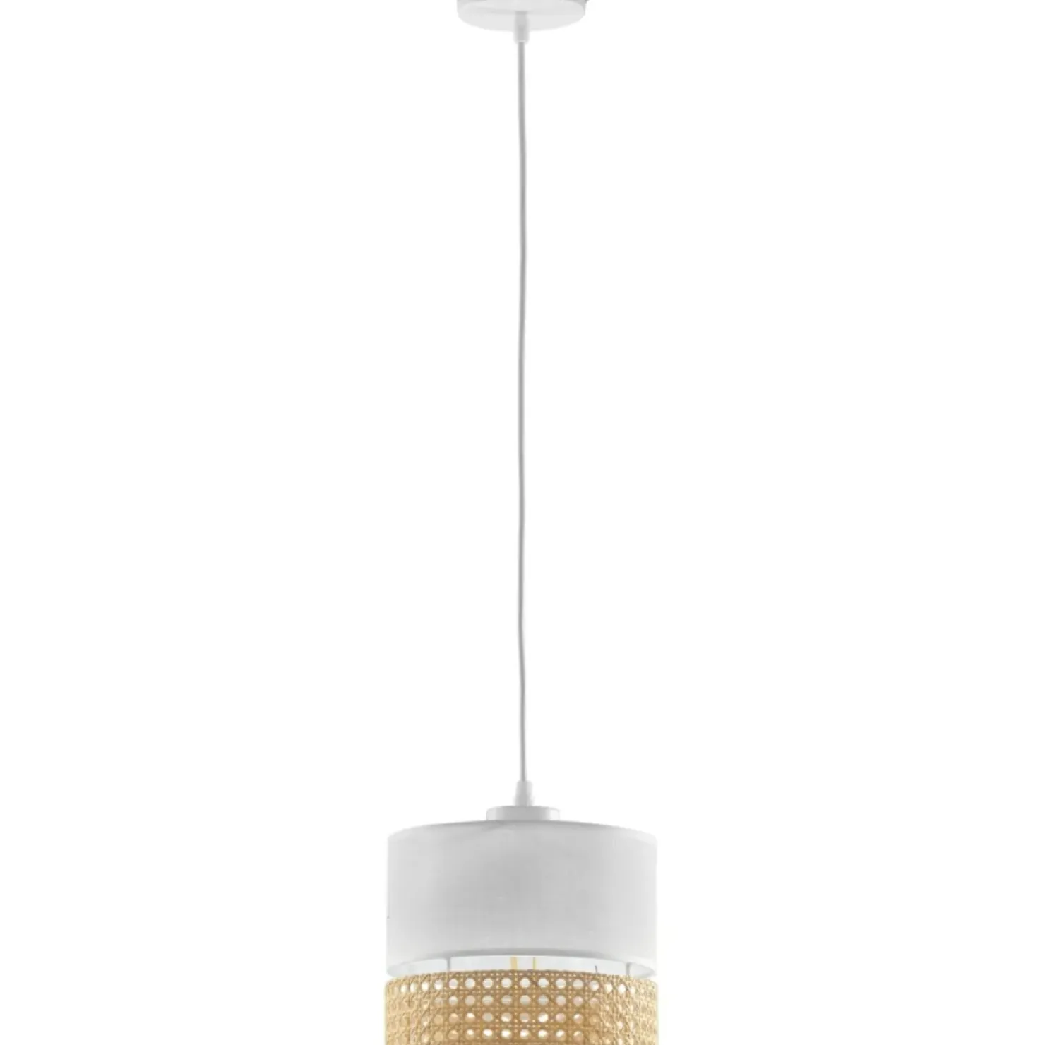 Flash Sale Sklep Kaja Lampa wisząca z biało-ratanowym abażurem TK 6534 PAGLIA | Kaja