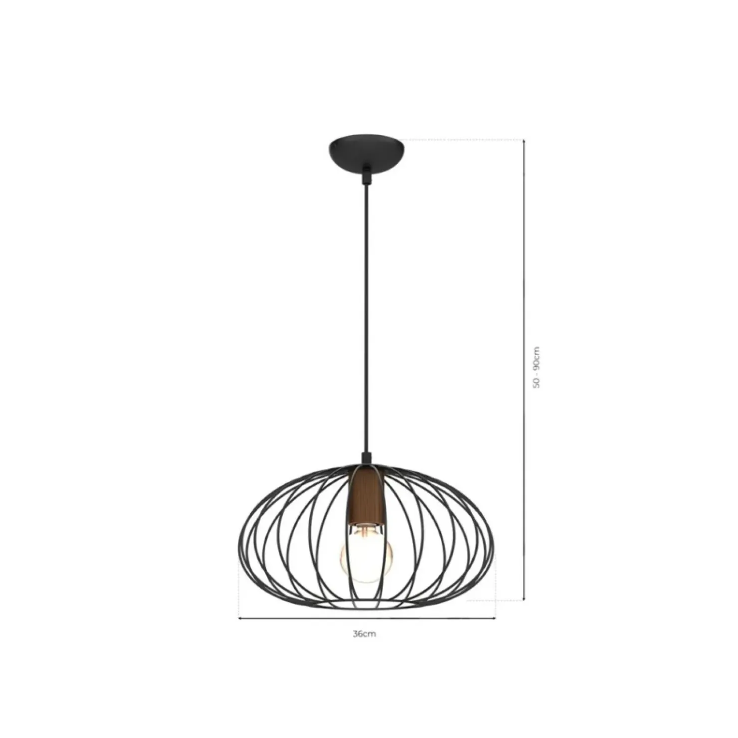 Discount Sklep Kaja Lampa wisząca z brązową oprawkę na żarówkę MLP7959 z serii MERIDIANO | Kaja Oświ