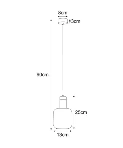 Sale Sklep Kaja Lampa wisząca z bursztynowym kloszem K-5265 z serii DOKA | Kaja