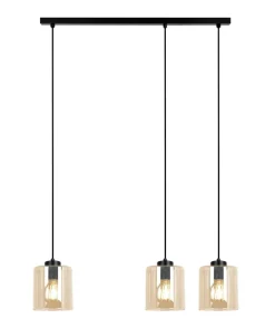 New Sklep Kaja Lampa wisząca z bursztynowymi kloszami, do salonu K-5570 z serii SORO