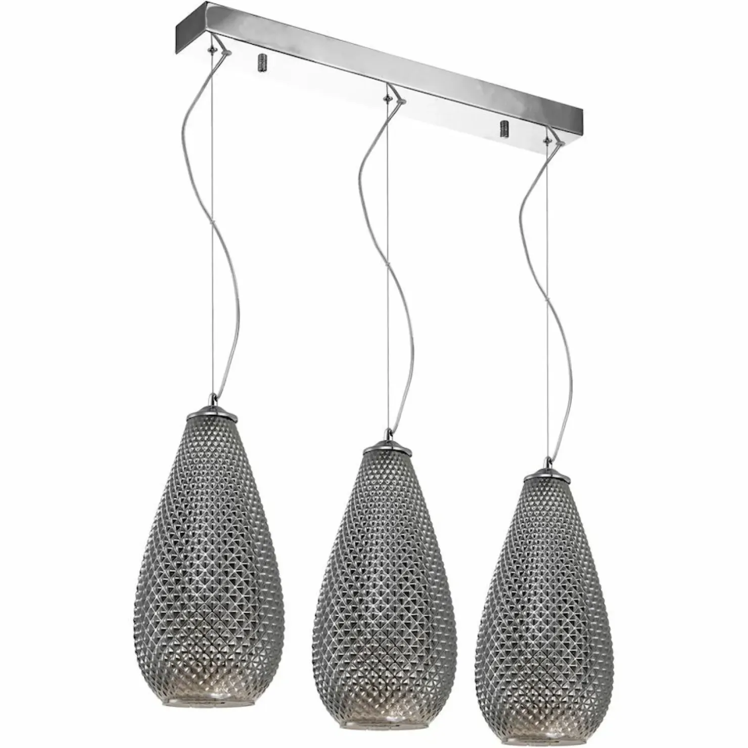 Outlet Sklep Kaja Lampa wisząca z owanymi kloszami ML5481 PETRA | Kaja Oświetlenie chrom