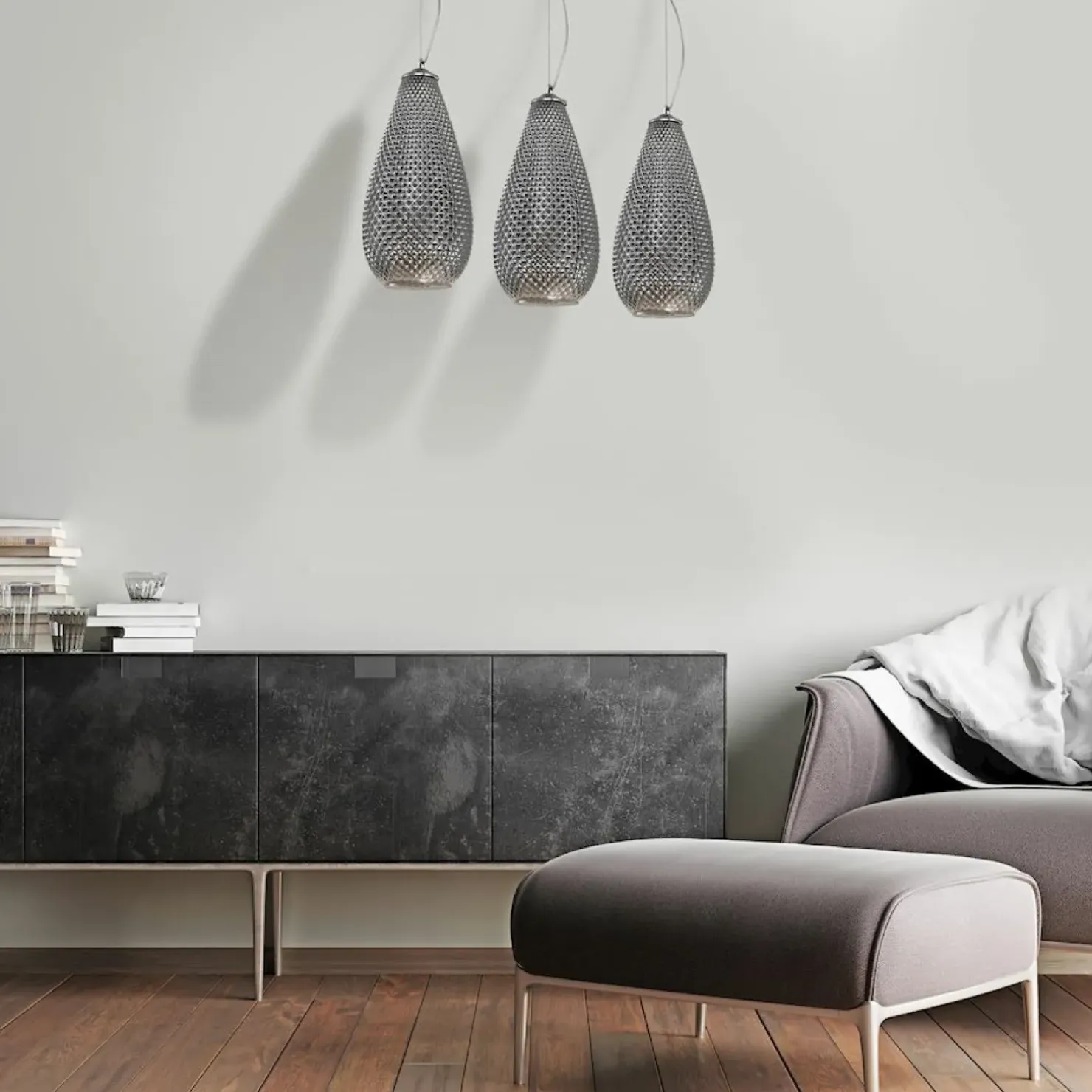 Outlet Sklep Kaja Lampa wisząca z owanymi kloszami ML5481 PETRA | Kaja Oświetlenie chrom