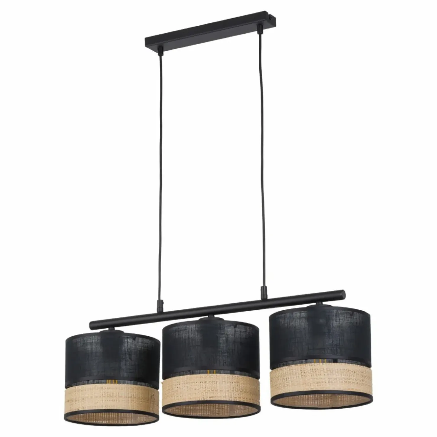 Best Sale Sklep Kaja Lampa wisząca z czarno-słomkowymi abażurami TK 4769 PAGLIA NEW | Kaja