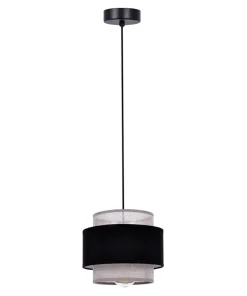 Lampa wisząca z czarno-szarym abażurem K-5170 z serii ETELA | Kaja*Sklep Kaja Hot
