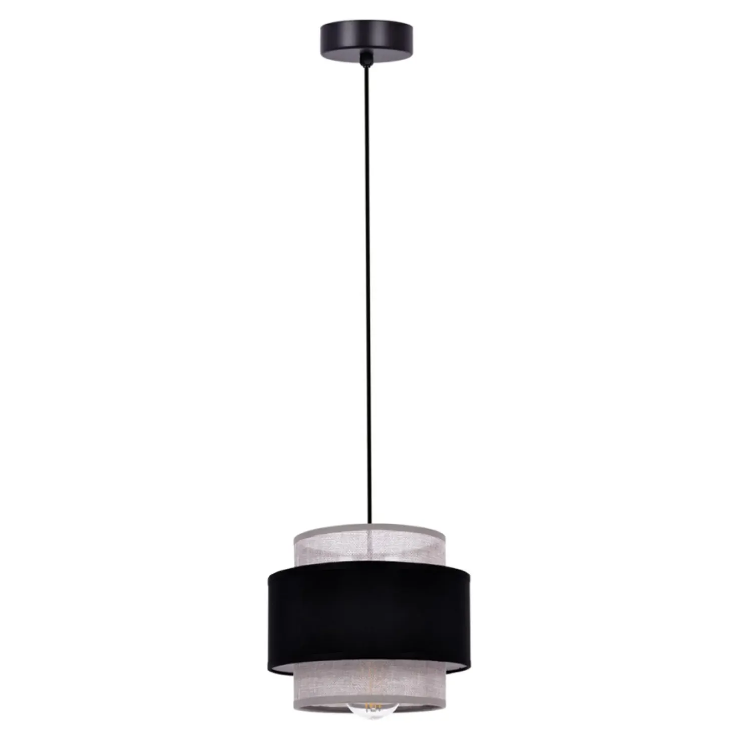 Lampa wisząca z czarno-szarym abażurem K-5170 z serii ETELA | Kaja*Sklep Kaja Hot