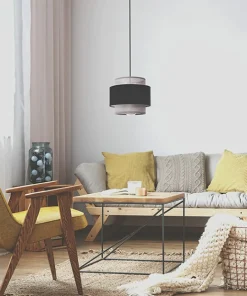 Lampa wisząca z czarno-szarym abażurem K-5170 z serii ETELA | Kaja*Sklep Kaja Hot