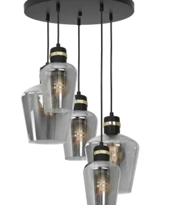 Sale Sklep Kaja Lampa wisząca z czarno-złotymi oprawkami MLP6542 RICHMOND | Kaja