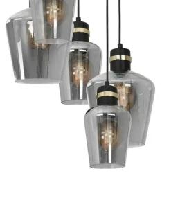 Sale Sklep Kaja Lampa wisząca z czarno-złotymi oprawkami MLP6542 RICHMOND | Kaja
