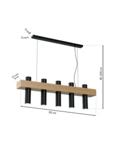 Store Sklep Kaja Lampa wisząca z mi tubami na trzonek GU10 MLP5511 z serii WEST | Kaja Oświ czarny