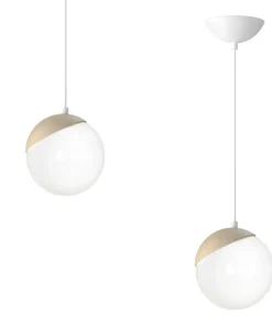 Store Sklep Kaja Lampa wisząca z dekoracyjnym podkloszem MLP5424 z serii SFERA WOOD | Kaja Oświet